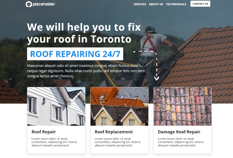 roofing repair landing page