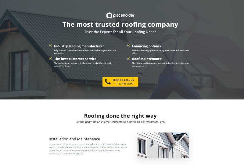 roof maintenance landing page