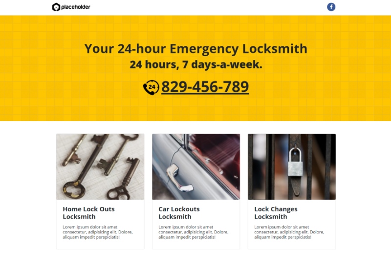 locksmith landing page template