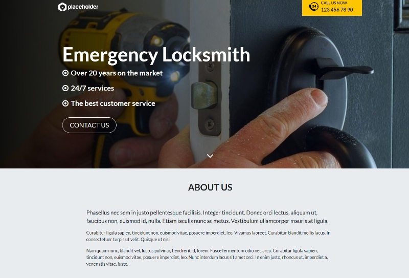locksmith call landing page