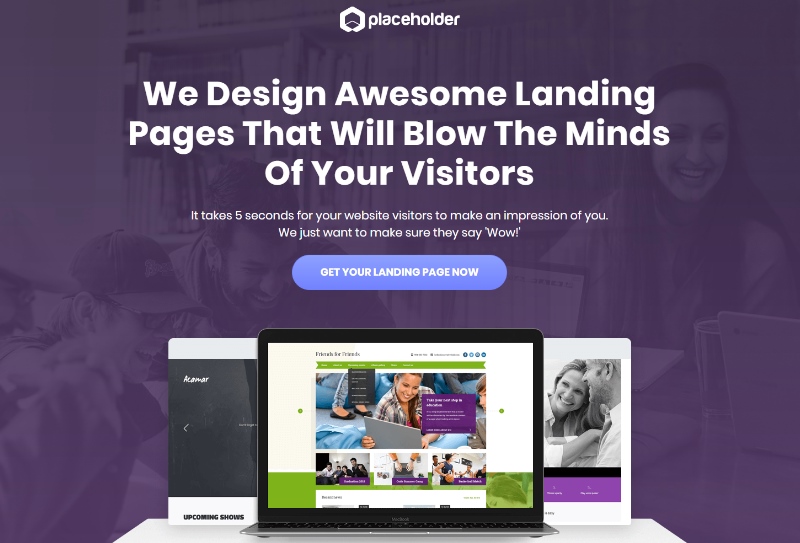 design agency landing page