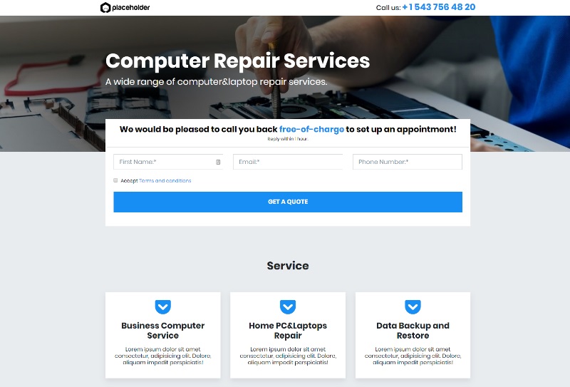 computer service repair template